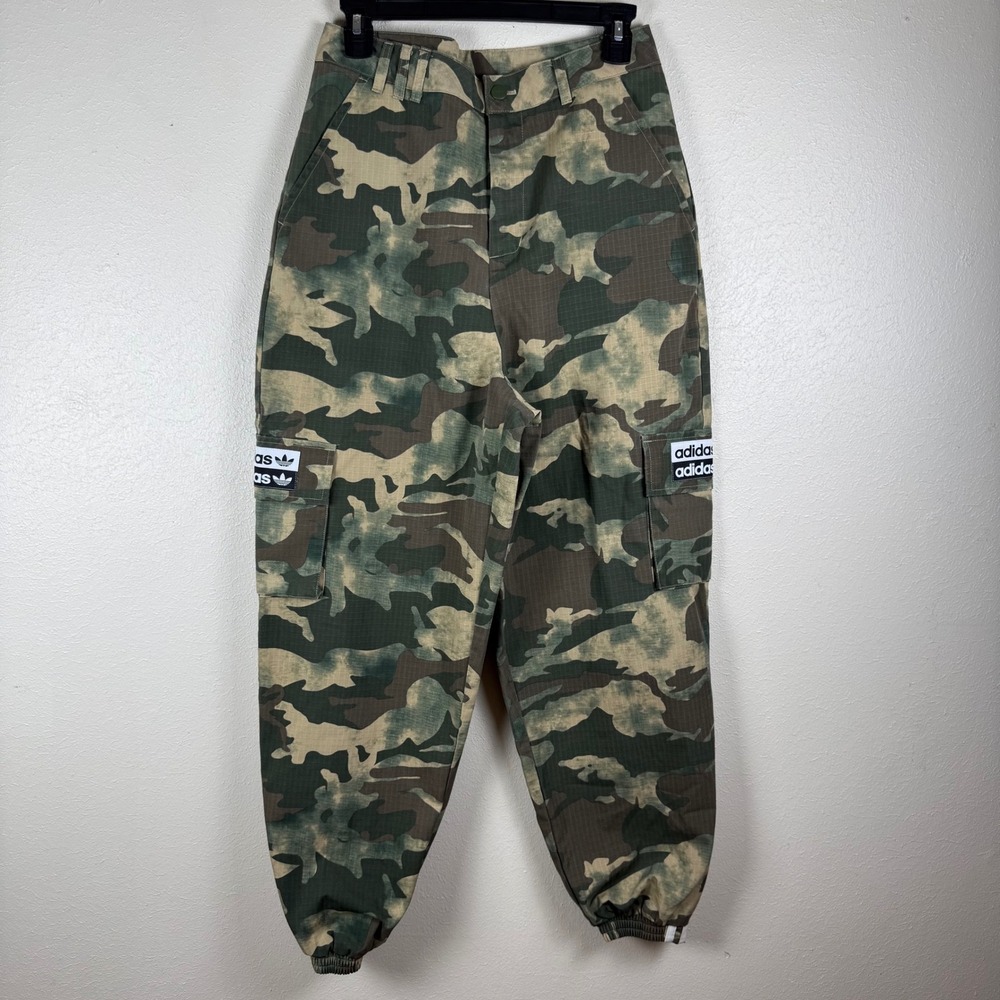 Adidas Originals Womens Camo Ripstop Cargo Jogger Pants Green Small